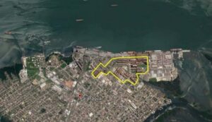 Área onde será desenvolvido o projeto na região leste do Porto de Paranaguá (Reprodução)