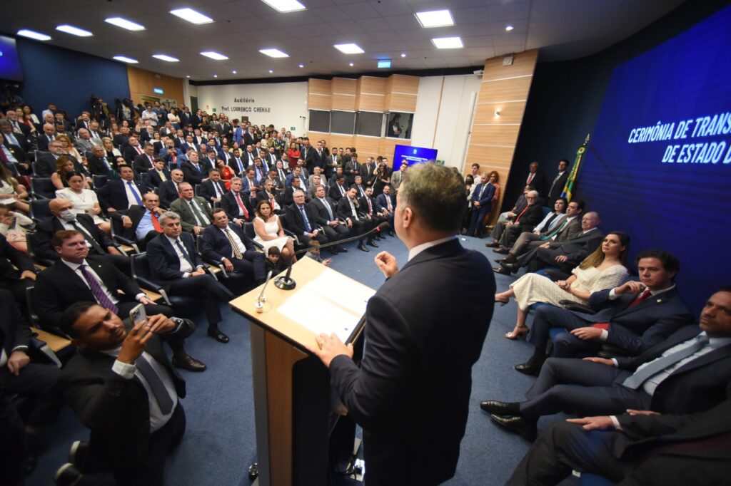 O ministro dos Transportes apresentou seus planos para a pasta para um auditório lotado, no prédio do Ministério, em Brasília (crédito: Divulgação/Ministério dos Transportes)