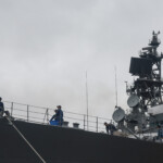 Navios da Esquadra de Treinamento do Japão atracados no Porto de Santos. (Foto: Fernando Yokota)